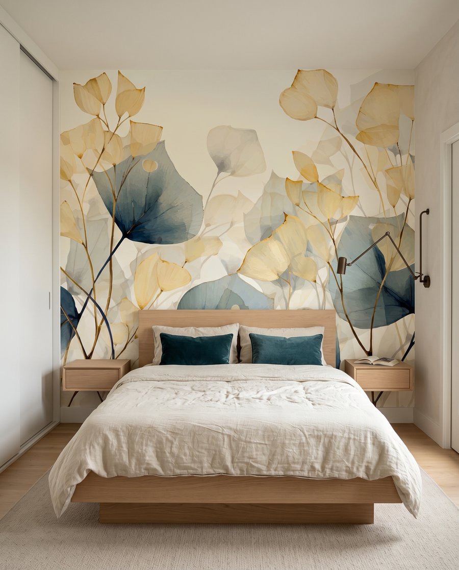 Feuilles diaphanes dans un intérieur