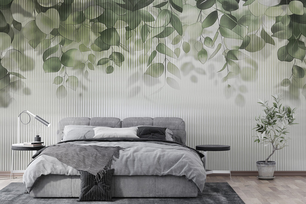 Feuilles rondes suspendues dans un intérieur