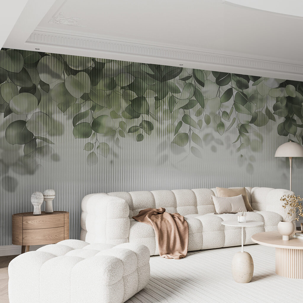 Feuilles rondes suspendues dans un intérieur