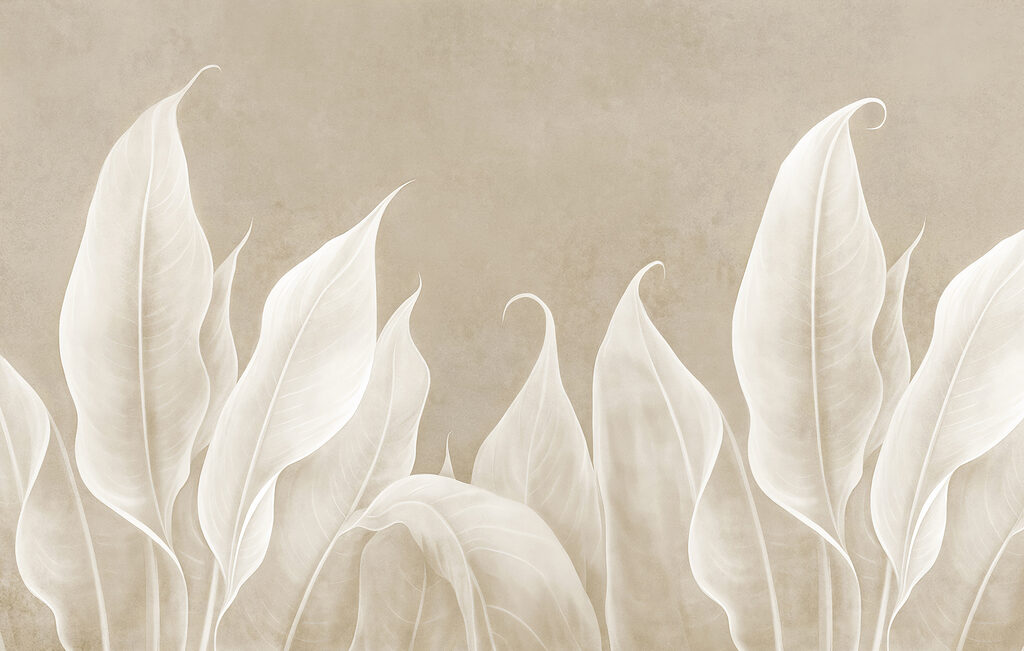 Feuilles aux pointes recourbées — motif complet