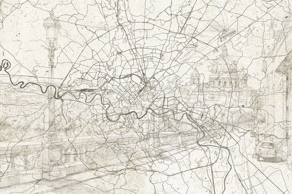 Carte d’une ville fluviale — motif complet