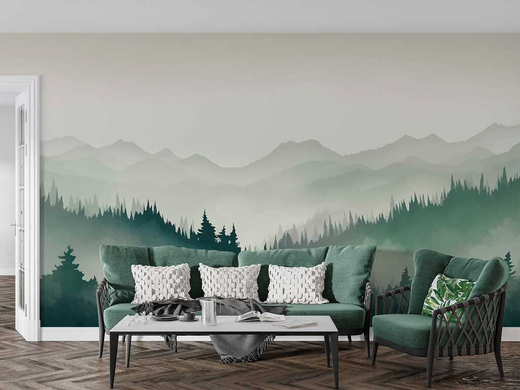 Pins et montagnes lointaines — intérieur 2