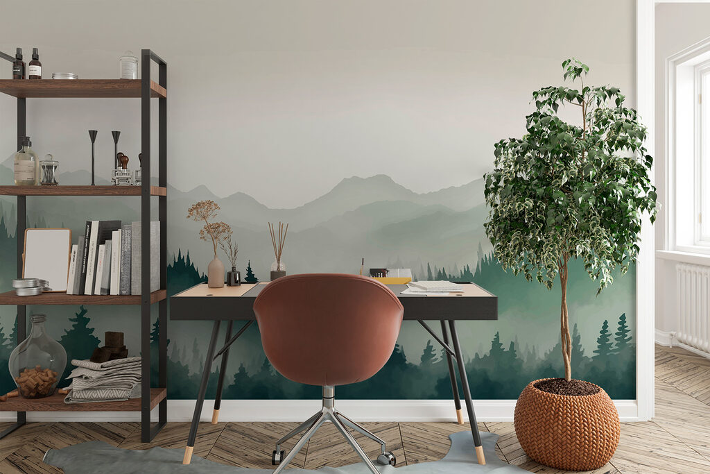 Pins et montagnes lointaines — intérieur 3