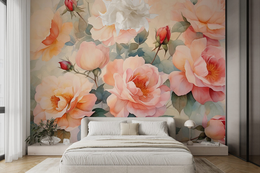 Roses délicates en pastel — intérieur 1