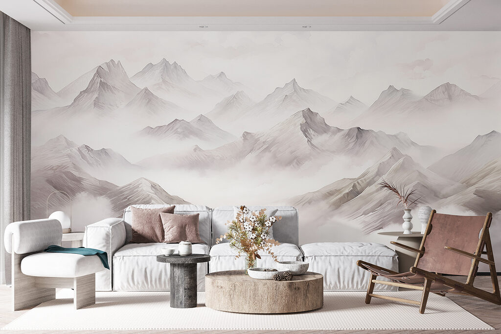 Pics dans les nuages dans un intérieur