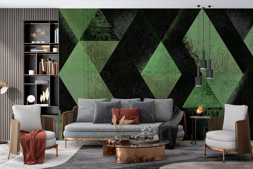 Mosaïque de triangles dans un intérieur