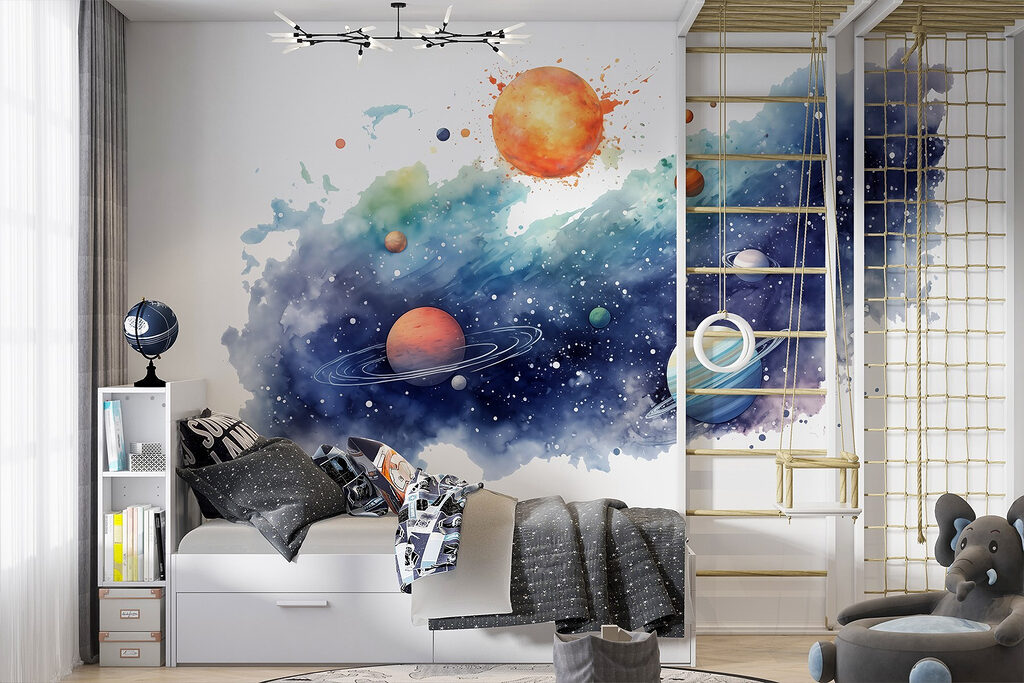 Soleil parmi les étoiles dans un intérieur