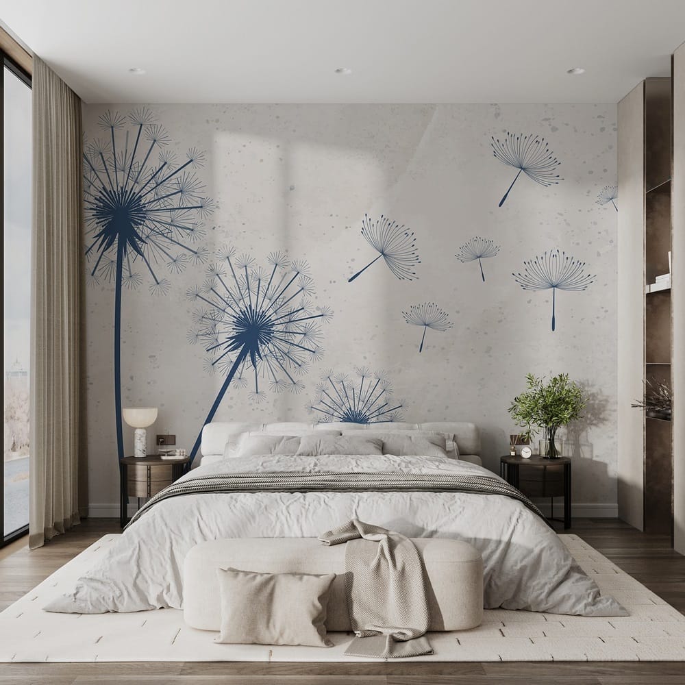 Pissenlits au vent dans un intérieur