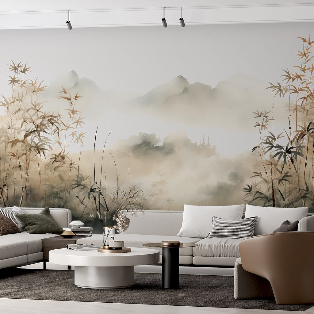 Bambous et montagnes brumeuses — intérieur 1