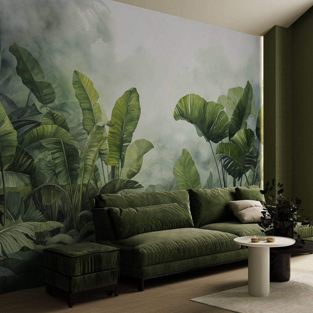 Grande feuille en sous-bois dans un intérieur