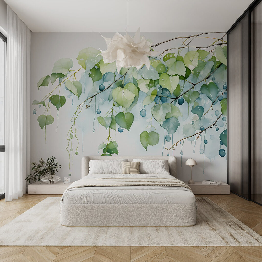 Feuilles en cœur dans un intérieur
