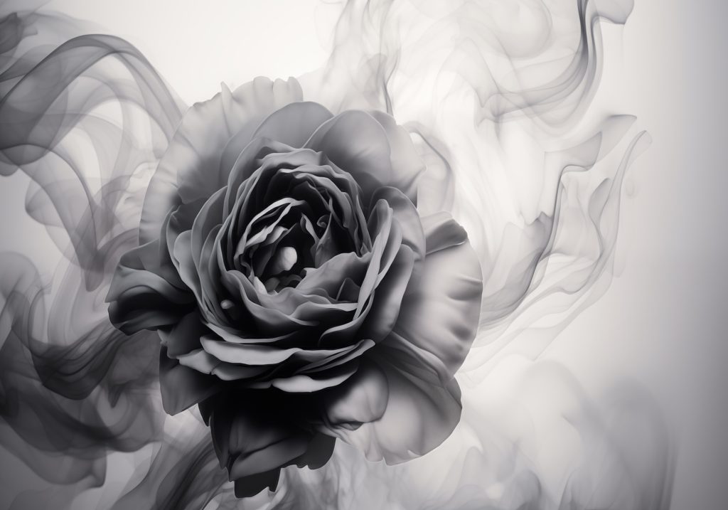Rose monochrome — motif complet