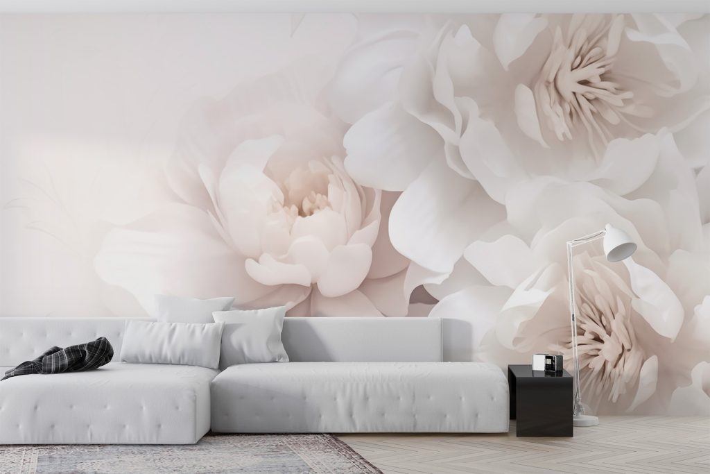 Fleurs blanches évanescentes dans un intérieur
