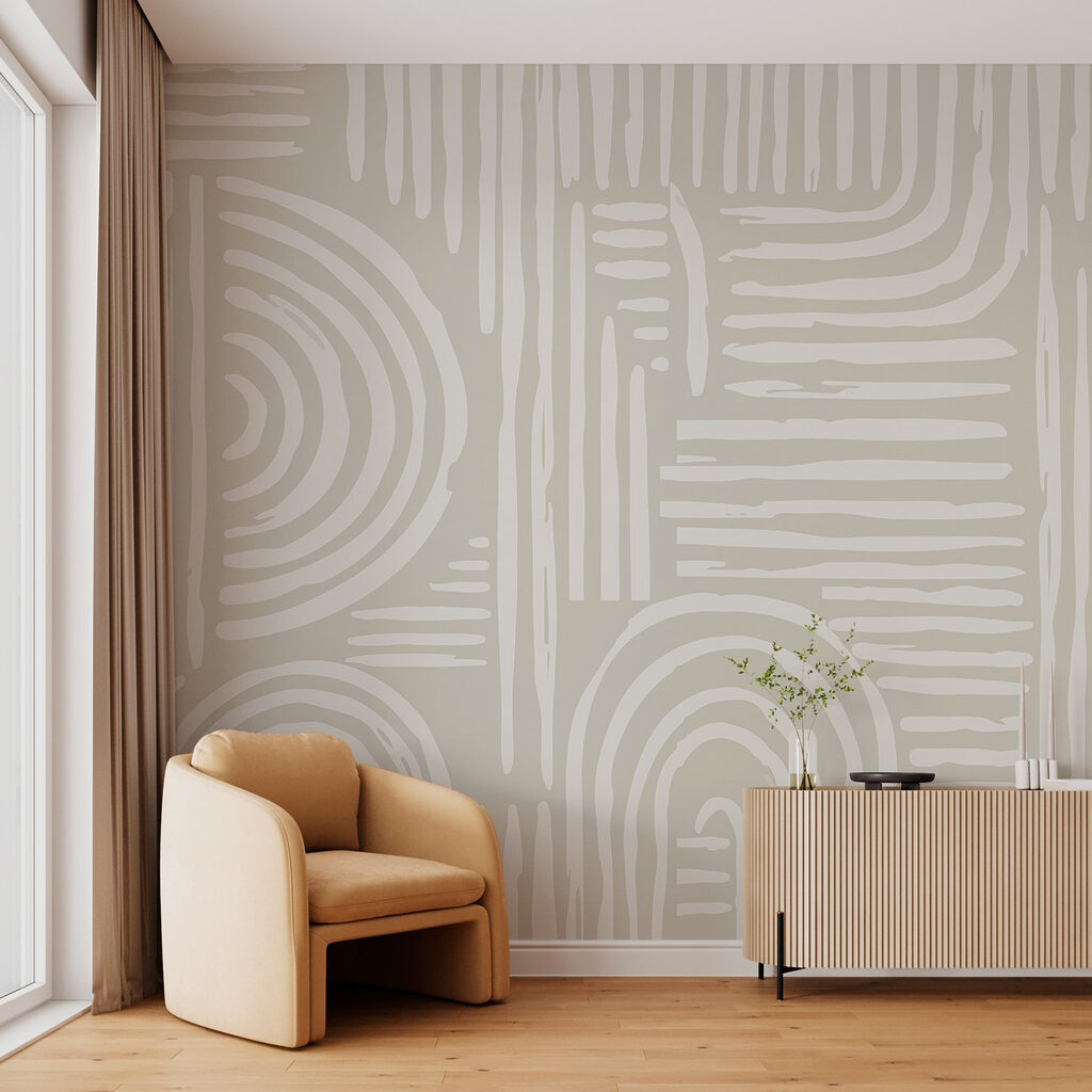Lignes crème en arcs dans un intérieur