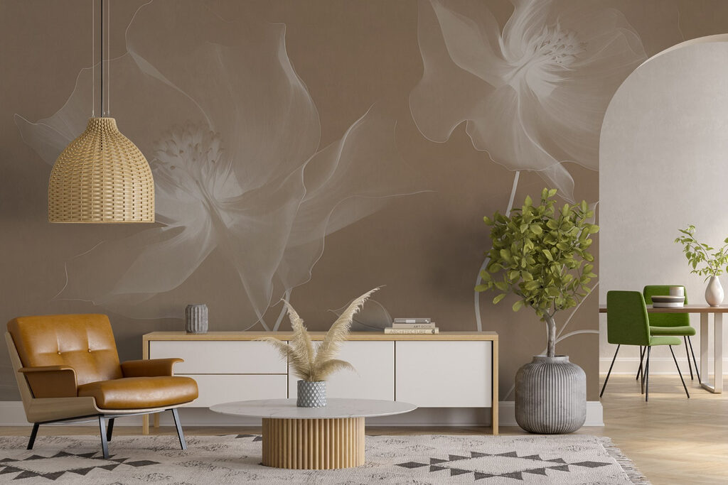 Fleurs vaporeuses dans un intérieur
