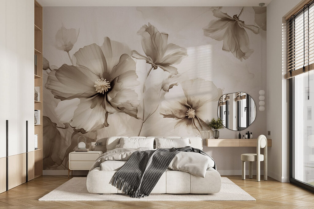 Fleurs légères à l’aquarelle dans un intérieur