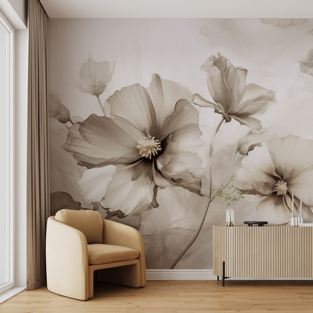 Fleurs légères à l’aquarelle dans un intérieur