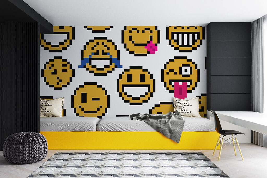 Petits visages en pixels — intérieur 1