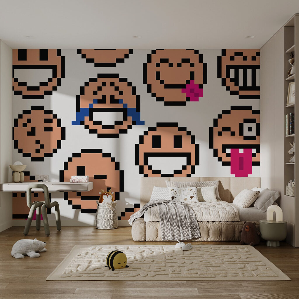 Petits visages en pixels — intérieur 2