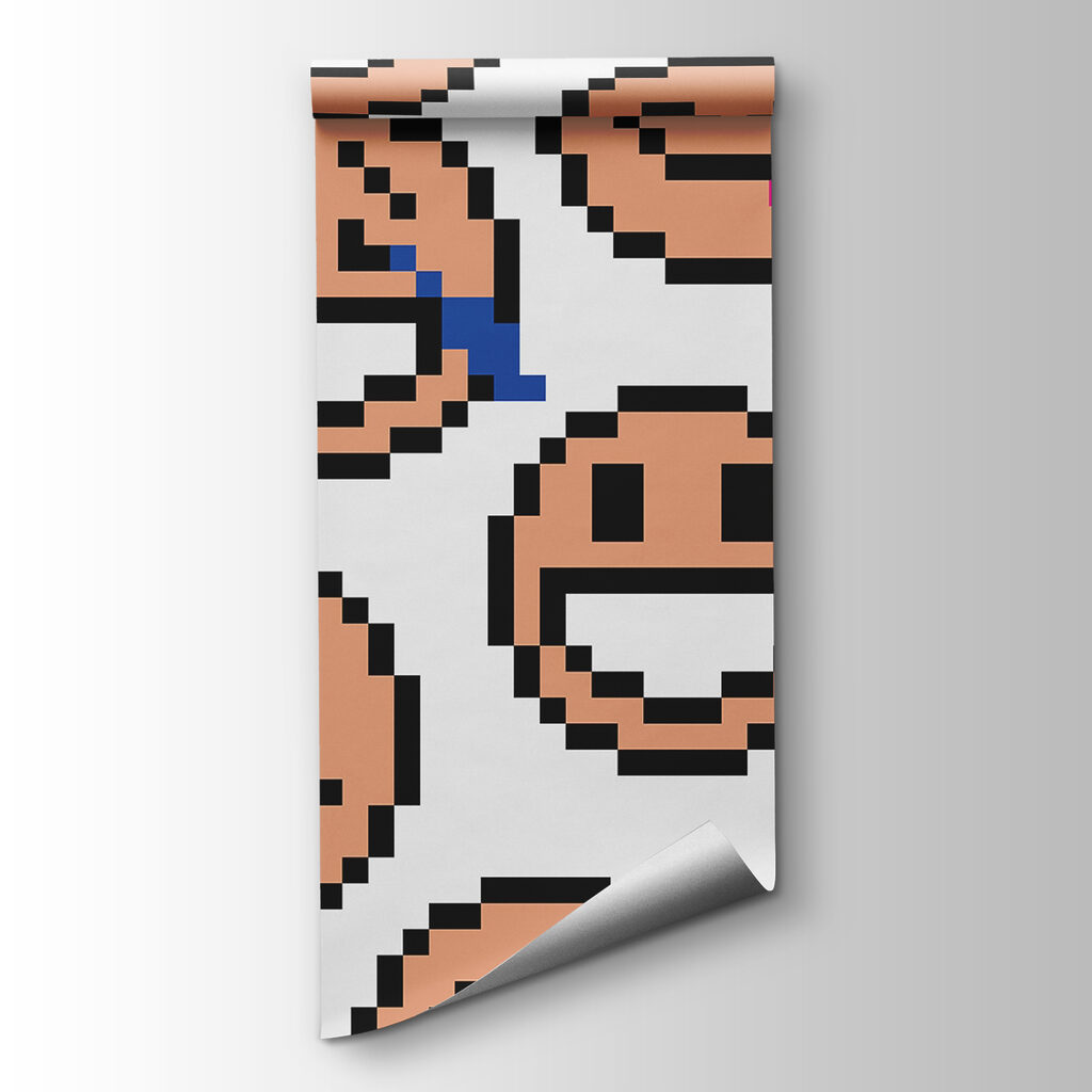 Petits visages en pixels — vue du produit