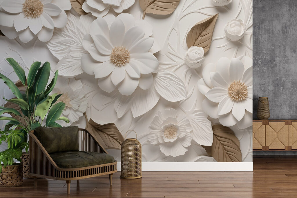 Fleurs blanches, cœurs colorés — intérieur 3