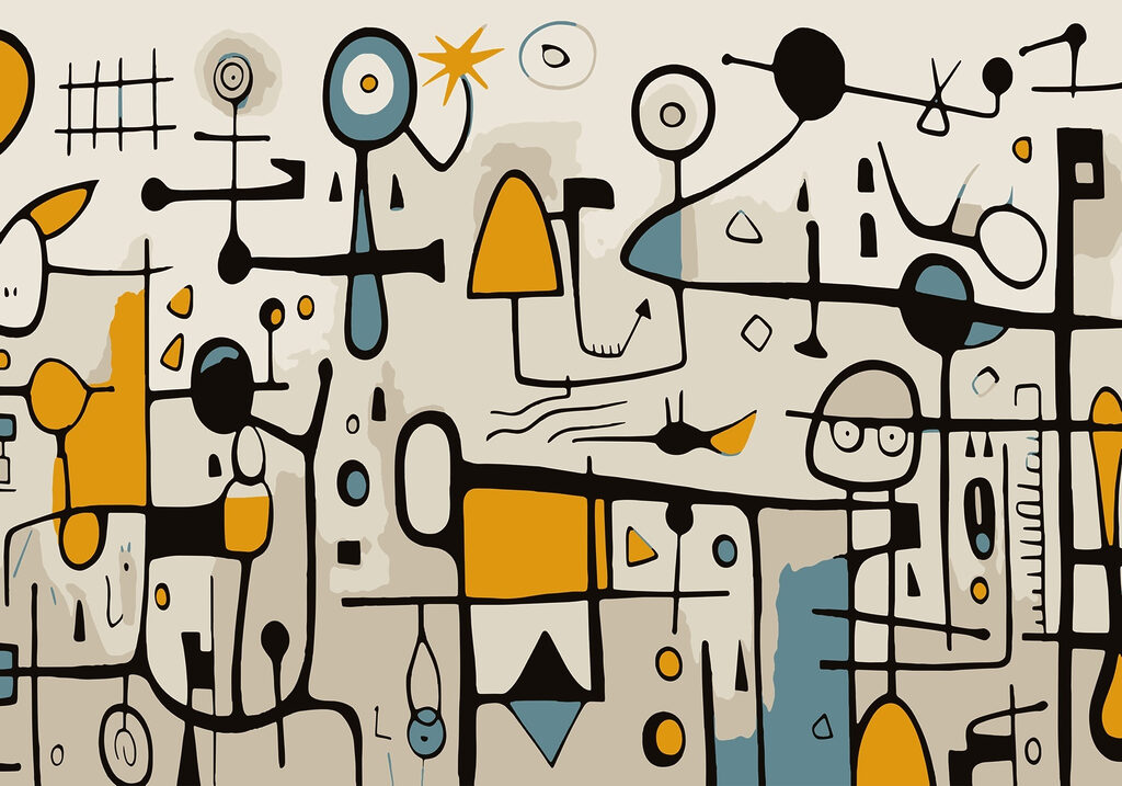 Yeux et formes graphiques — motif complet