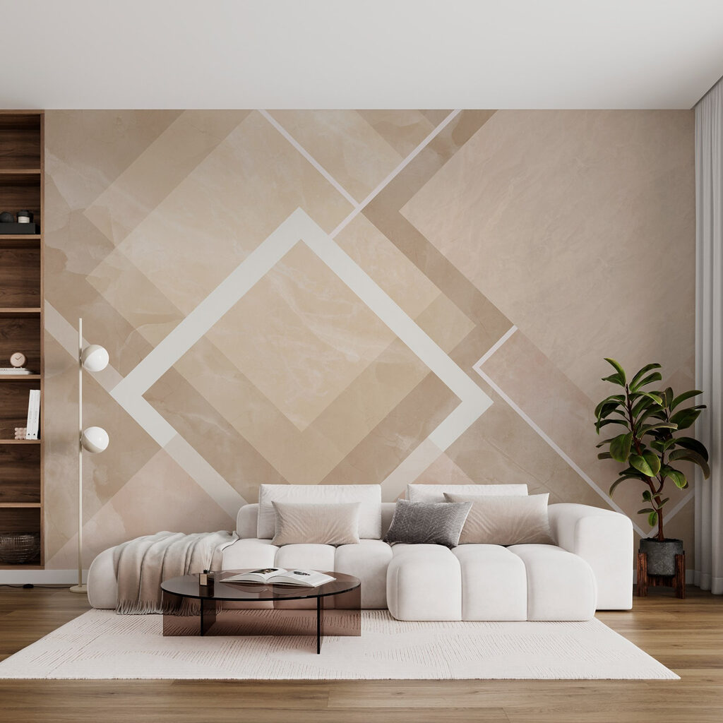 Losanges blancs sur aplats dans un intérieur