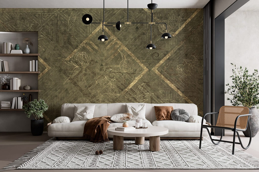 Losanges patinés dans un intérieur