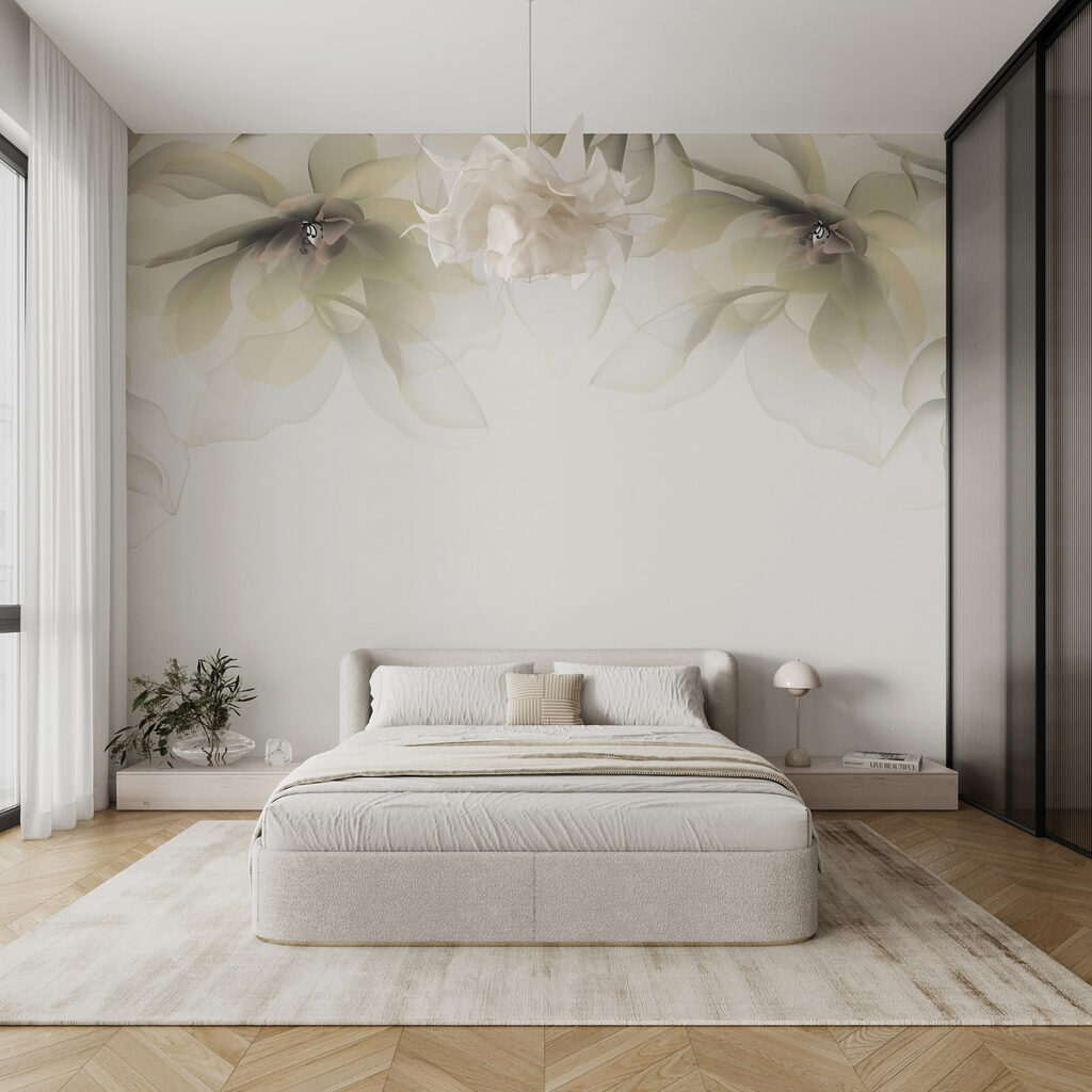 Fleurs en baldaquin dans un intérieur