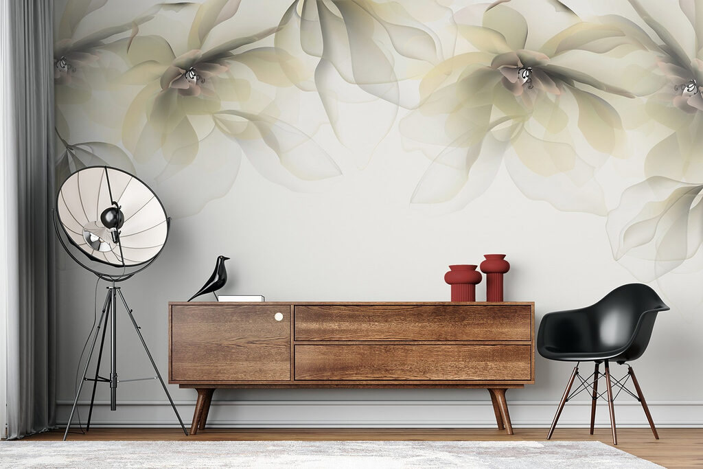 Fleurs en baldaquin dans un intérieur
