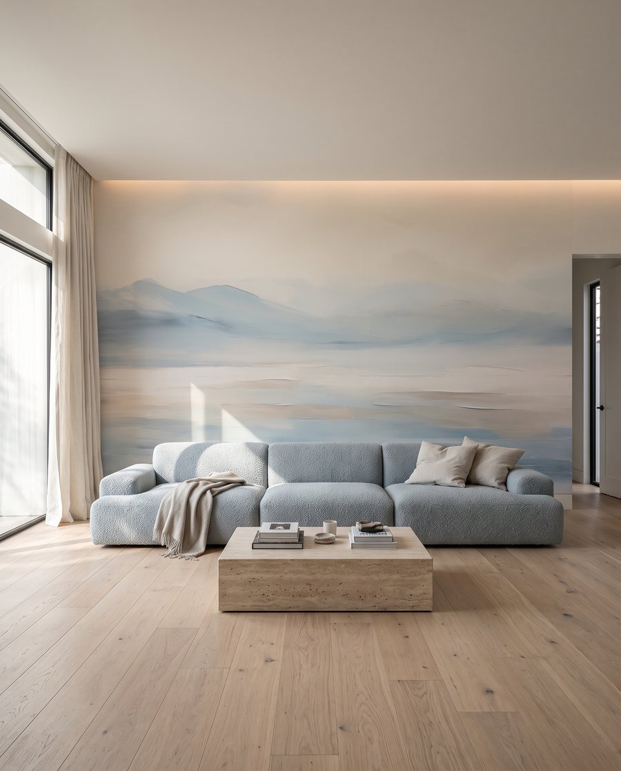 Horizon pastel sur l’eau dans un intérieur