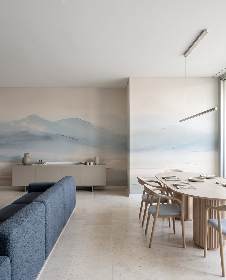 Horizon pastel sur l’eau dans un intérieur