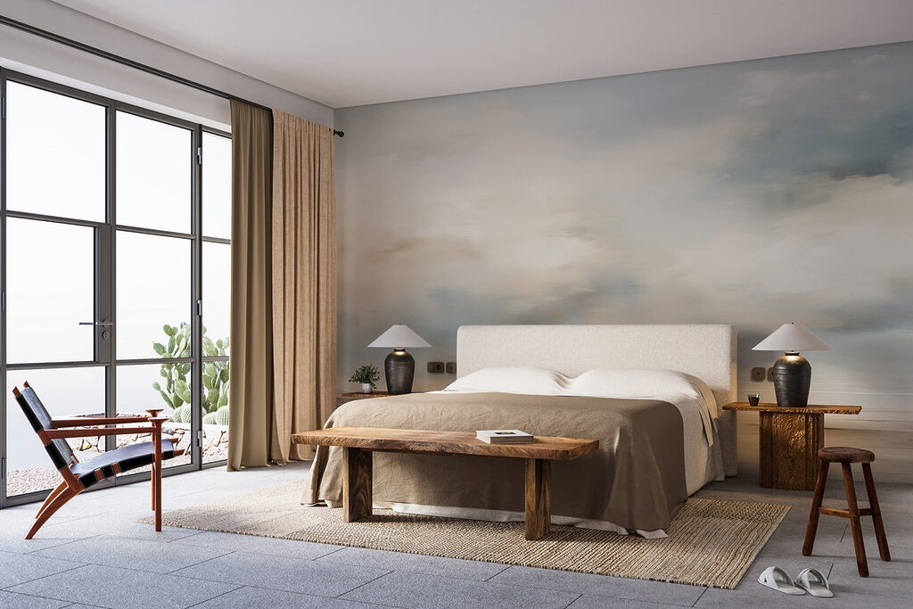 Nuages sur la plage dans un intérieur