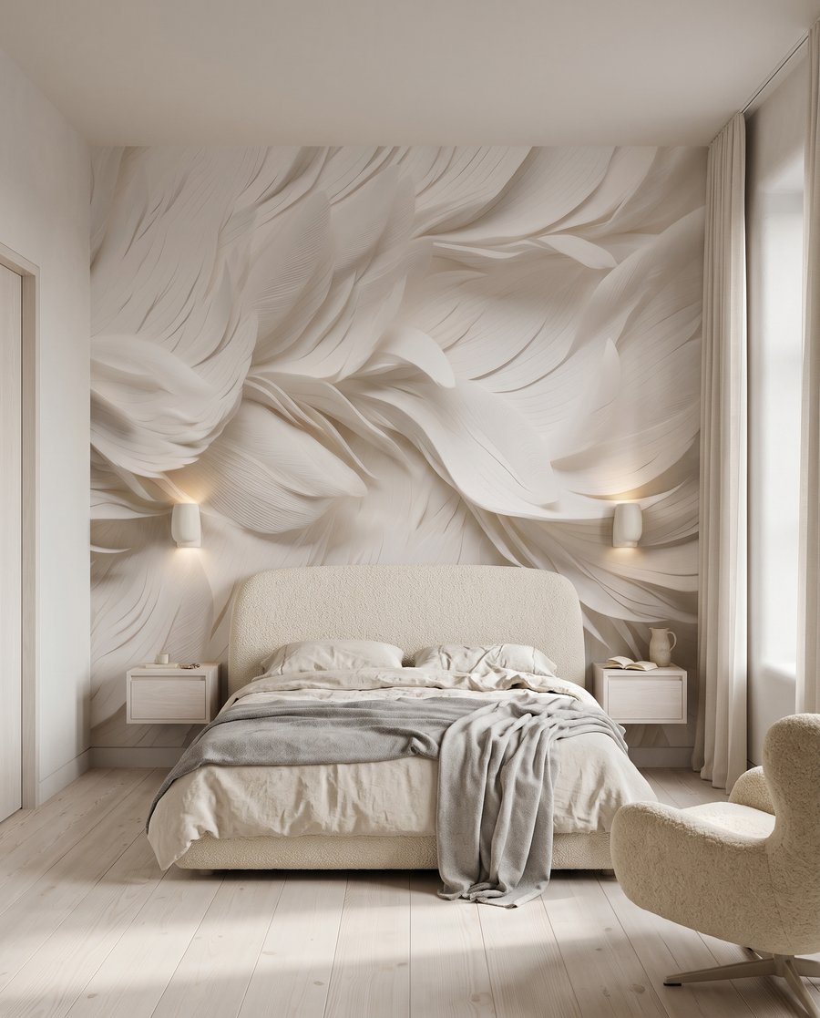Plumes blanches superposées — intérieur 2