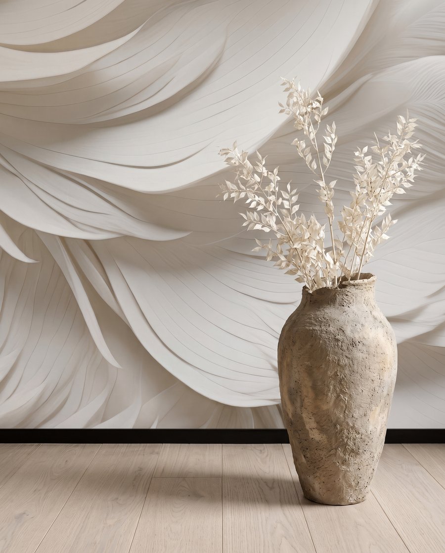 Plumes blanches superposées — intérieur 6