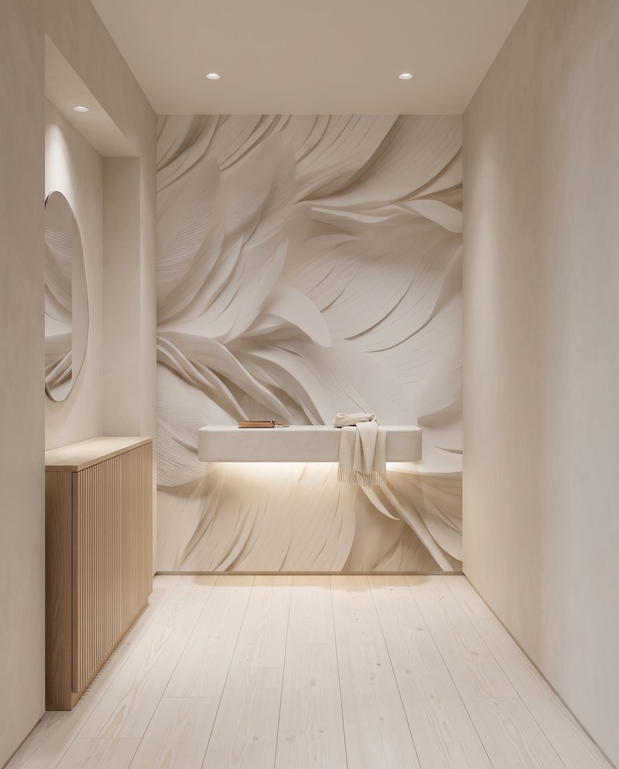 Plumes blanches superposées — intérieur 7