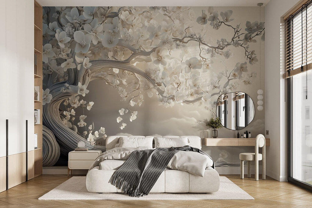 Arbre en fleurs dans un intérieur