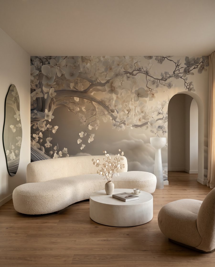 Arbre en fleurs dans un intérieur