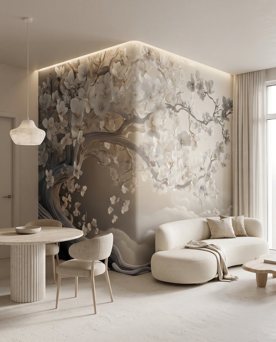 Arbre en fleurs dans un intérieur