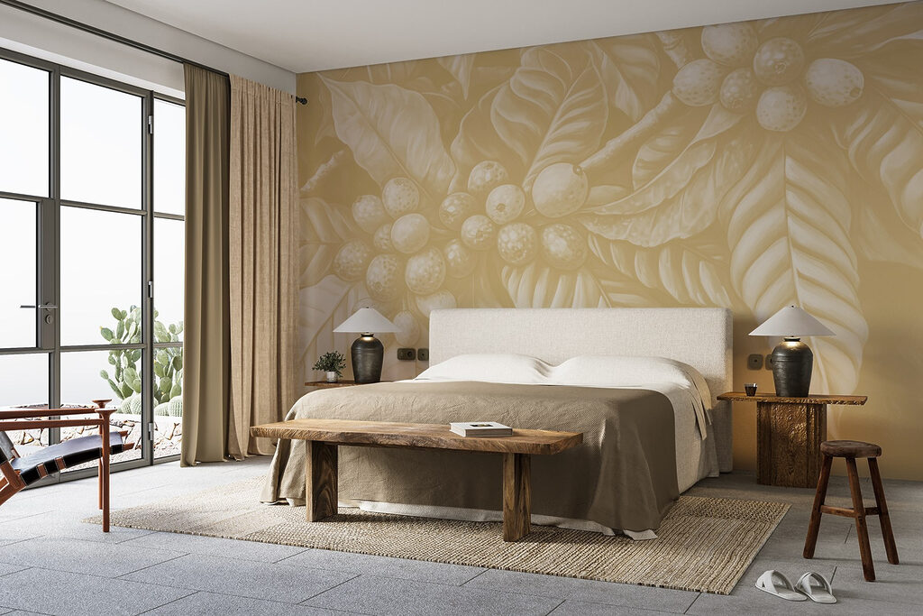 Baies parmi les feuilles dans un intérieur