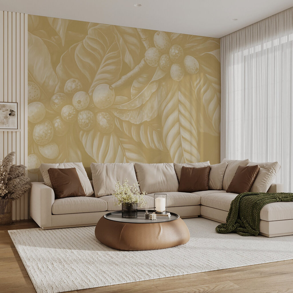 Baies parmi les feuilles dans un intérieur
