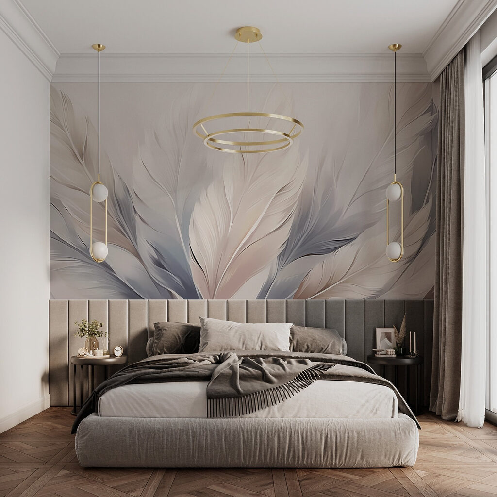 Feuilles plumeuses dans un intérieur
