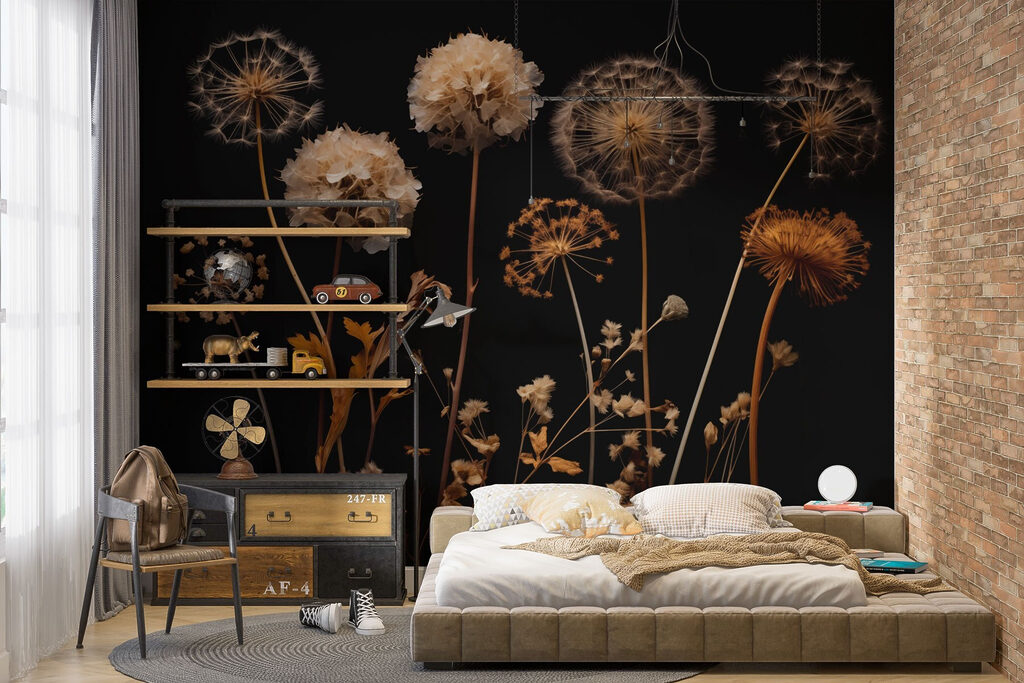 Fleurs séchées en clair-obscur — intérieur 1