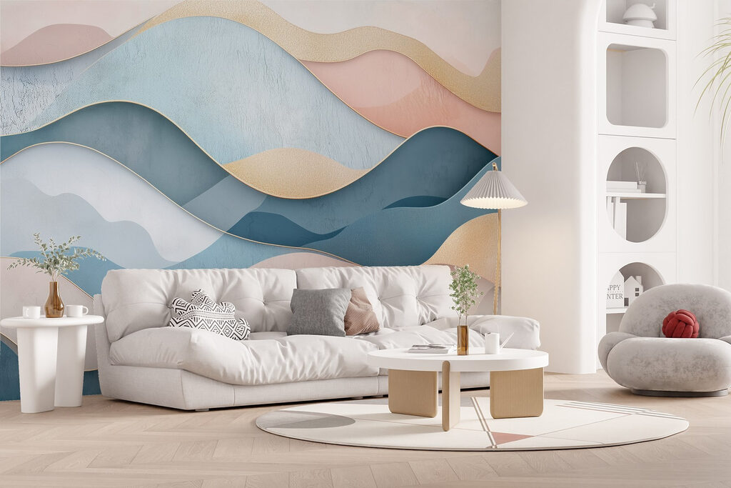 Vagues bleues et roses — intérieur 3