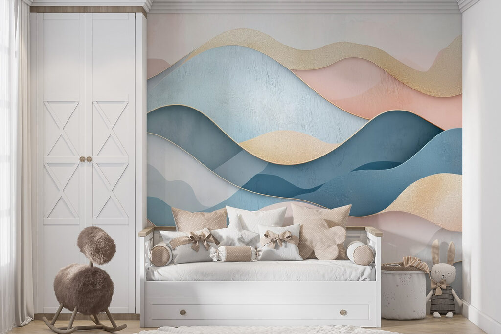 Vagues bleues et roses — intérieur 4