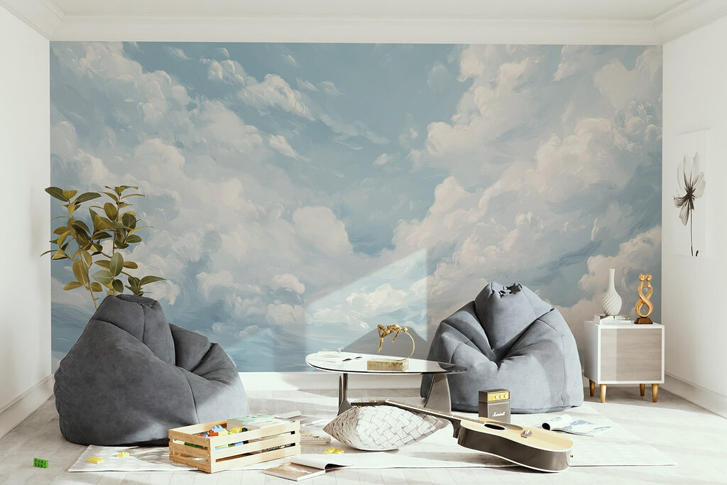 Larges nappes de nuages dans un intérieur
