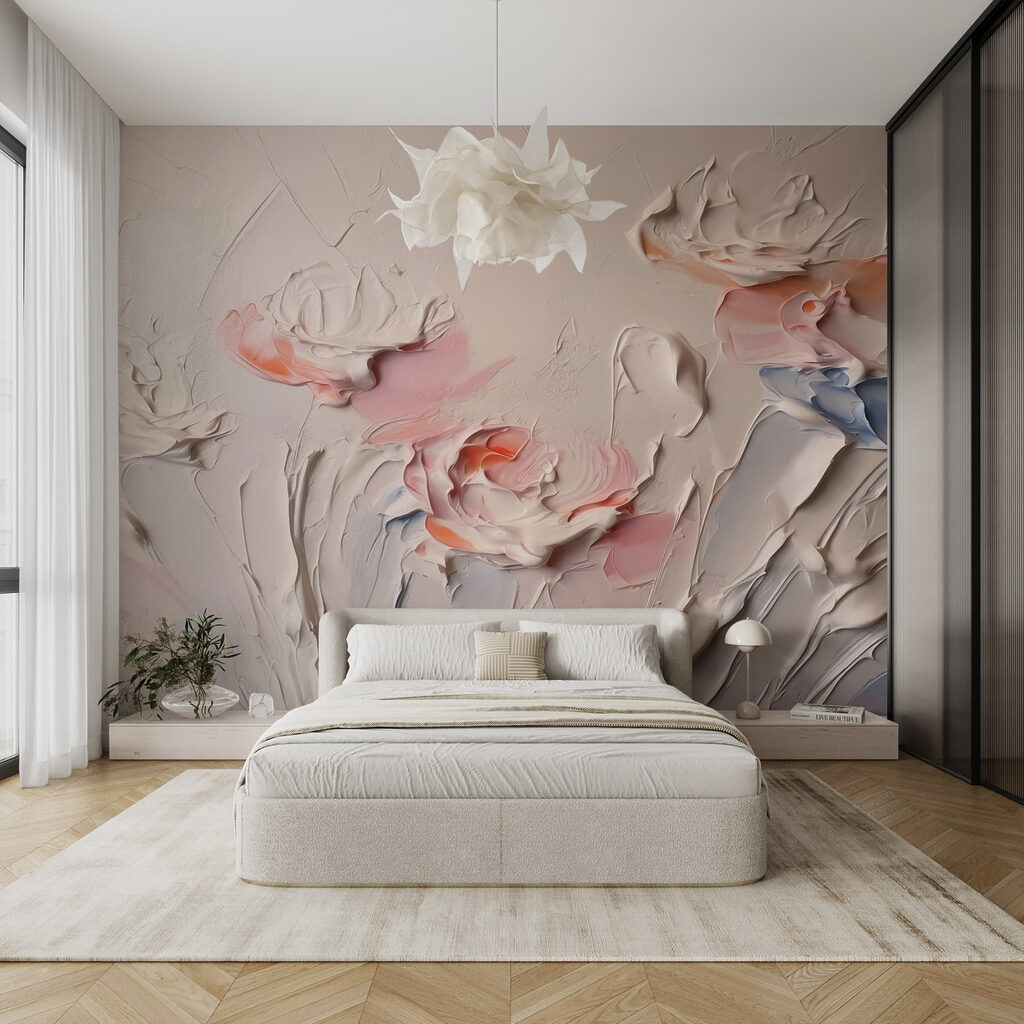 Fleurs aux touches brutes dans un intérieur