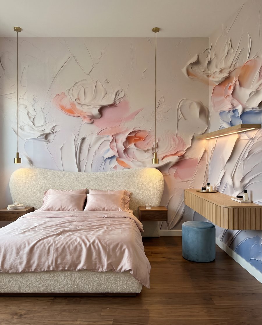 Fleurs aux touches brutes dans un intérieur