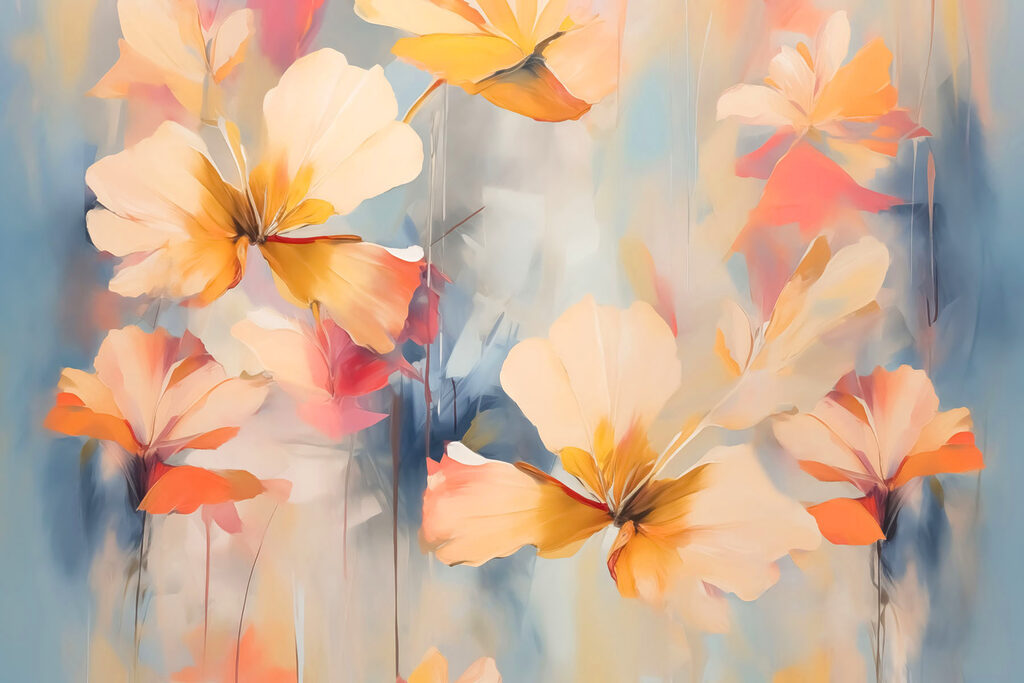 Fleurs aux couleurs fondues — motif complet