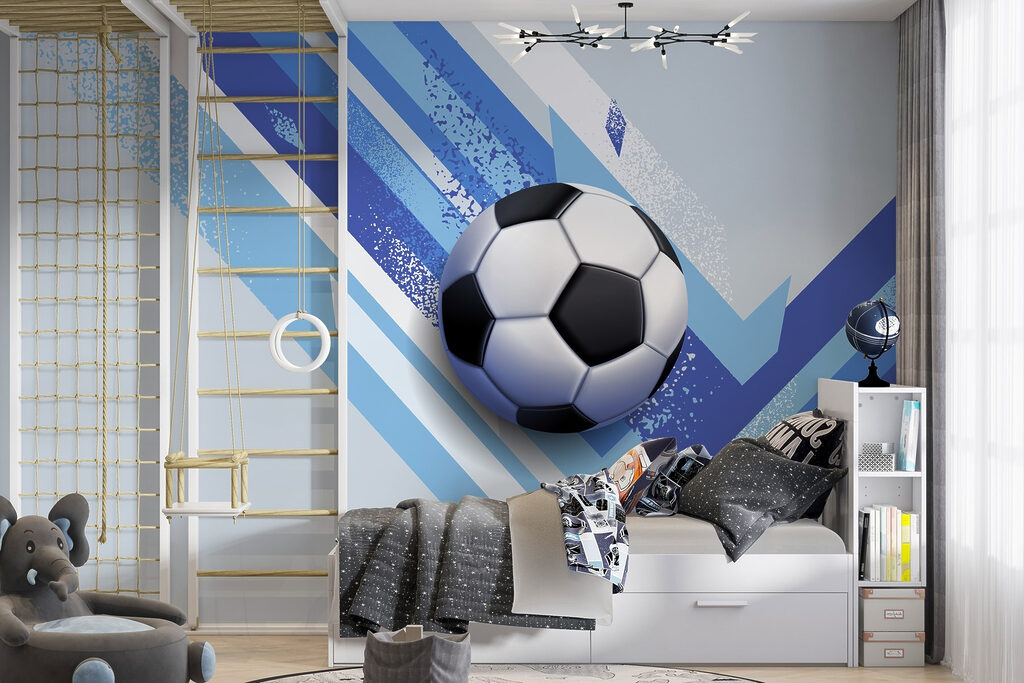 Ballon et bandes obliques dans un intérieur
